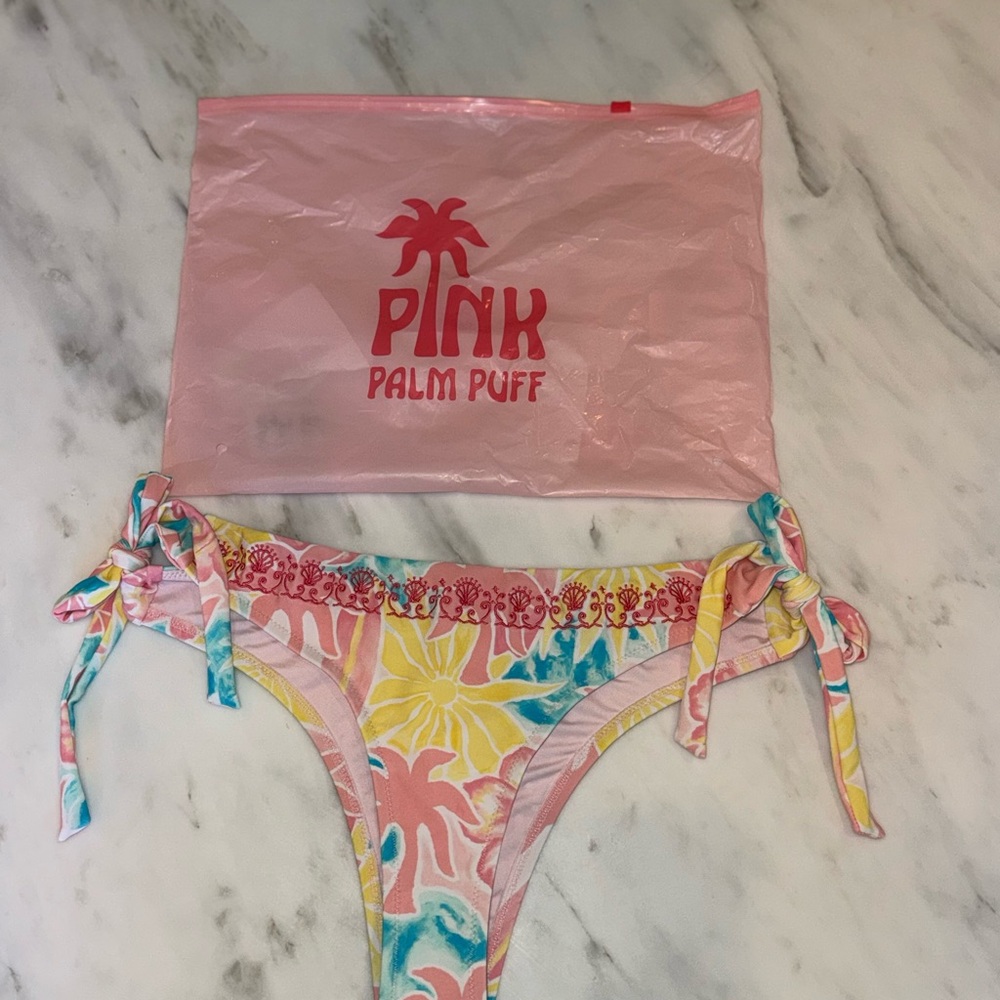 NWT PINK PALM PUFF Lila bikini bottom in Sherbet Swirl Medium - Picture 4 of 7